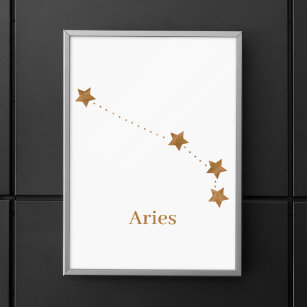 Modern Zodiac Sign Gold Aries   Element Fire