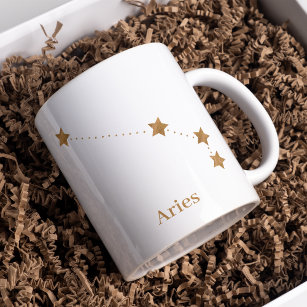 Modern Zodiac Sign Gold Aries   Element Fire Coffee Mug