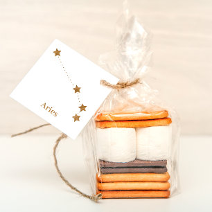 Modern Zodiac Sign Gold Aries Element Fire Favour Tags