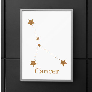 Modern Zodiac Sign Gold Cancer   Element Water