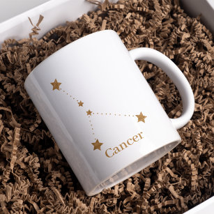Modern Zodiac Sign Gold Cancer   Element Water Two-Tone Coffee Mug