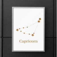 Modern Zodiac Sign Gold Capricorn | Element Earth