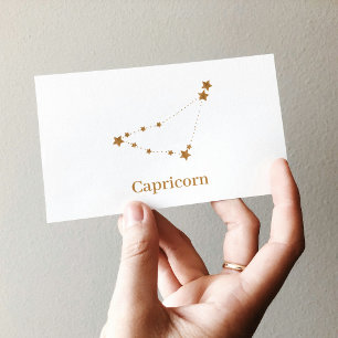 Modern Zodiac Sign Gold Capricorn Element Earth Business Card