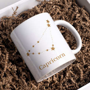 Modern Zodiac Sign Gold Capricorn   Element Earth Coffee Mug