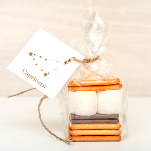 Modern Zodiac Sign Gold Capricorn Element Earth Favour Tags