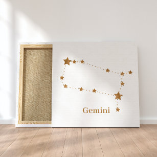 Modern Zodiac Sign Gold Gemini   Element Air 