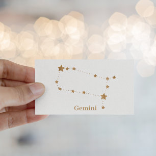 Modern Zodiac Sign Gold Gemini   Element Air  Business Card