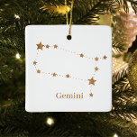 Modern Zodiac Sign Gold Gemini | Element Air  Ceramic Ornament<br><div class="desc">Modern Zodiac Sign Gold Gemini | Element Air</div>