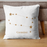 Modern Zodiac Sign Gold Gemini | Element Air  Cushion<br><div class="desc">Modern Zodiac Sign Gold Gemini | Element Air</div>