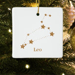 Modern Zodiac Sign Gold Leo | Element Fire Ceramic Ornament<br><div class="desc">Modern Zodiac Sign Gold Leo | Element Fire</div>