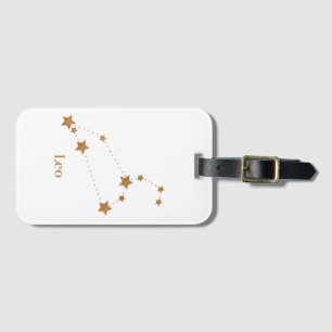 Modern Zodiac Sign Gold Leo Element Fire Luggage Tag