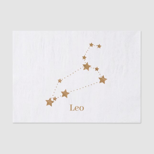 Modern Zodiac Sign Gold Leo | Element Fire Tissue Paper (Front)