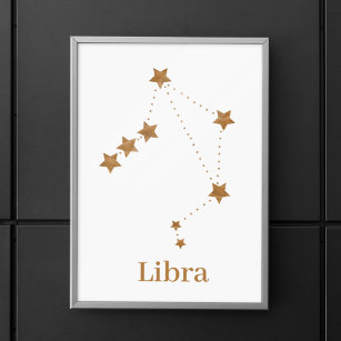 Modern Zodiac Sign Gold Libra   Element Air