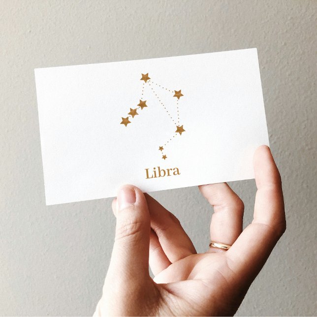 Modern Zodiac Sign Gold Libra | Element Air Business Card (Creator Uploaded)