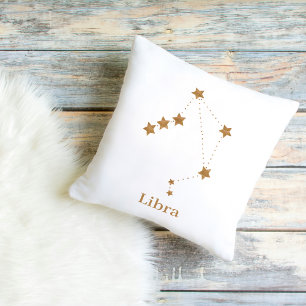 Modern Zodiac Sign Gold Libra   Element Air Cushion
