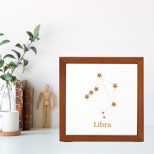 Modern Zodiac Sign Gold Libra   Element Air Desk Organiser