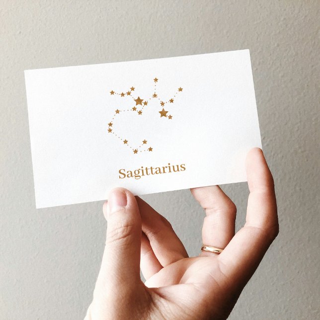 Modern Zodiac Sign Gold Sagittarius| Element  Fire Business Card (Creator Uploaded)
