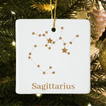 Modern Zodiac Sign Gold Sagittarius| Element  Fire Ceramic Ornament<br><div class="desc">Modern Zodiac Sign Gold Sagittarius| Element  Fire</div>