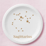 Modern Zodiac Sign Gold Sagittarius| Element  Fire Paper Plate<br><div class="desc">Modern Zodiac Sign Gold Sagittarius| Element  Fire</div>