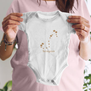 Modern Zodiac Sign Gold Scorpius   Element Water  Baby Bodysuit