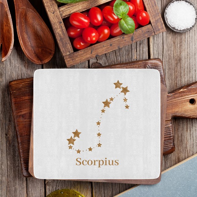 Modern Zodiac Sign Gold Scorpius | Element Water  Cutting Board (Creator Uploaded)