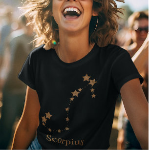 Modern Zodiac Sign Gold Scorpius   Element Water  T-Shirt