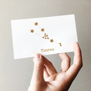 Modern Zodiac Sign Gold Taurus Element Earth Business Card