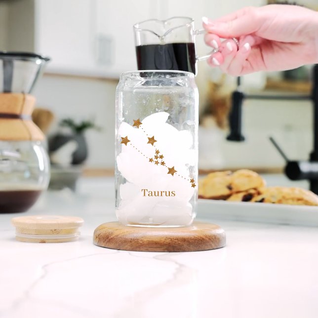 Modern Zodiac Sign Gold Taurus | Element Earth Can Glass (Creator Uploaded)