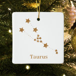 Modern Zodiac Sign Gold Taurus | Element Earth Ceramic Ornament<br><div class="desc">Modern Zodiac Sign Gold Taurus | Element Earth</div>