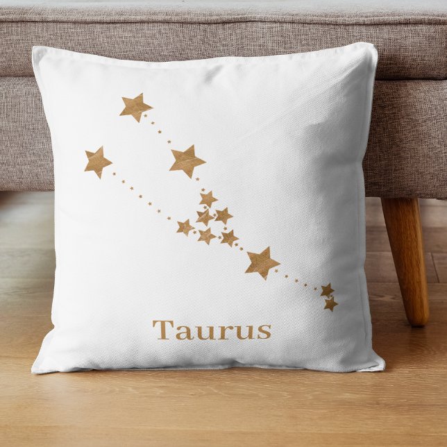 Modern Zodiac Sign Gold Taurus | Element Earth Cushion (Creator Uploaded)