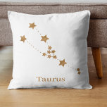 Modern Zodiac Sign Gold Taurus | Element Earth Cushion<br><div class="desc">Modern Zodiac Sign Gold Taurus | Element Earth</div>