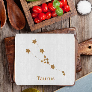 Modern Zodiac Sign Gold Taurus   Element Earth Cutting Board