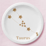 Modern Zodiac Sign Gold Taurus | Element Earth Paper Plate<br><div class="desc">Modern Zodiac Sign Gold Taurus | Element Earth</div>