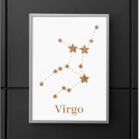 Modern Zodiac Sign Gold Virgo | Element Earth