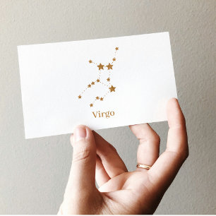Modern Zodiac Sign Gold Virgo Element Earth Business Card