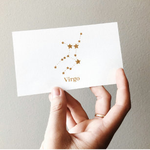 Modern Zodiac Sign Gold Virgo   Element Earth Business Card