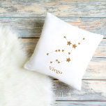 Modern Zodiac Sign Gold Virgo | Element Earth Cushion<br><div class="desc">Modern Zodiac Sign Gold Virgo | Element Earth</div>