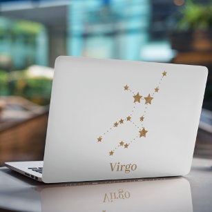 Modern Zodiac Sign Gold Virgo   Element Earth HP Laptop Skin