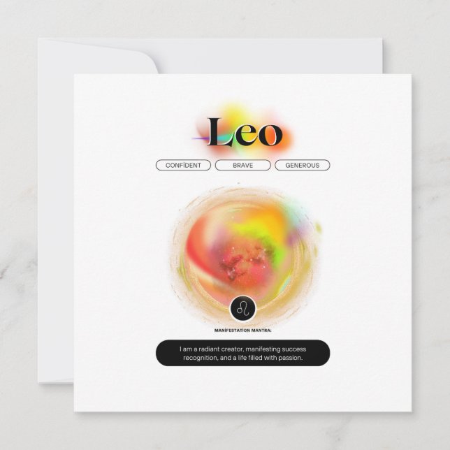 Modern Zodiac Sign Leo Quote | Element Fire (Front)