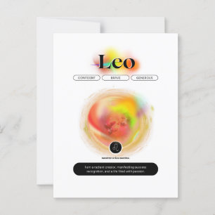 Modern Zodiac Sign Leo Quote   Element Fire Postcard