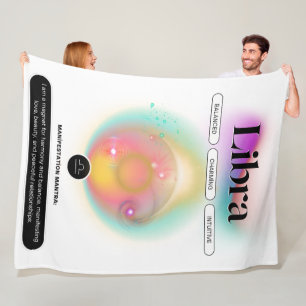 Modern Zodiac Sign Libra Quote Air Element Fleece Blanket