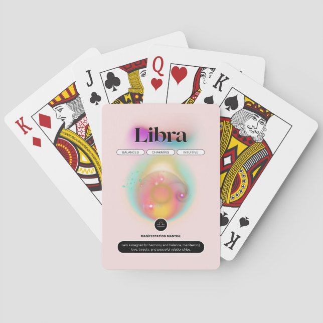 Modern Zodiac Sign Libra Quote Air Element Playing Cards (Back)