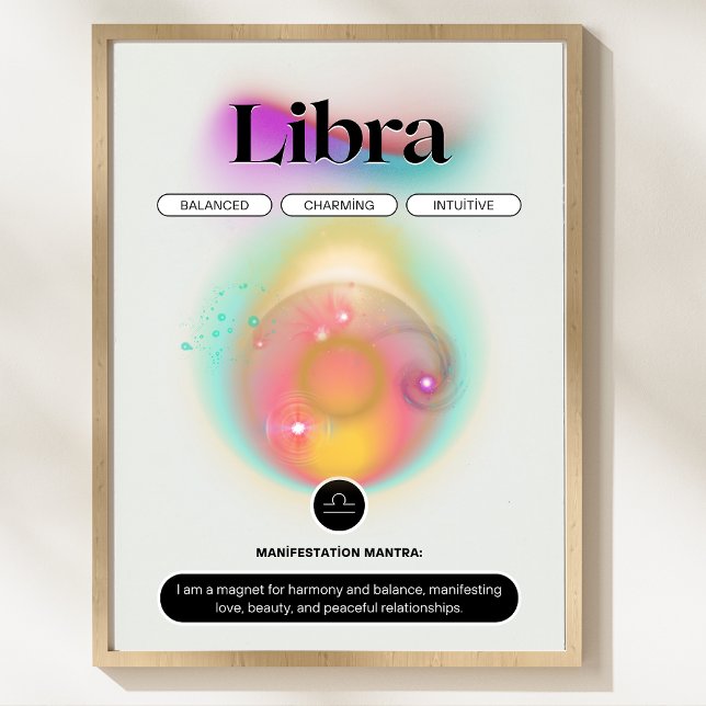Modern Zodiac Sign Libra Quote Air Element Poster (Modern Zodiac Sign Libra Quote Air Element Poster)