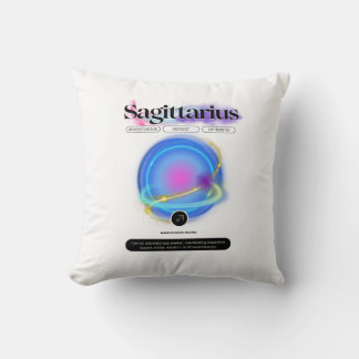 Modern Zodiac Sign Sagittarius Quote Element Fire Cushion