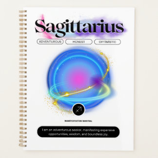 Modern Zodiac Sign Sagittarius Quote Element Fire Planner