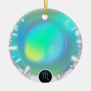 Modern Zodiac Sign Scorpio Quote Water Element Ceramic Tree Decoration