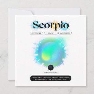Modern Zodiac Sign Scorpio Quote Water Element Invitation