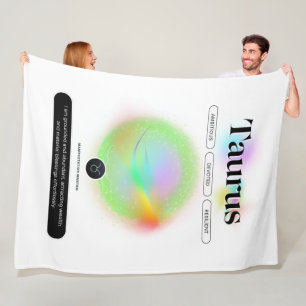 Modern Zodiac Sign Taurus Quote Earth Element Fleece Blanket