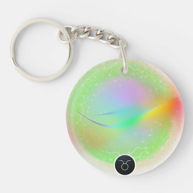 Modern Zodiac Sign Taurus Quote Earth Element Key Ring (Front)