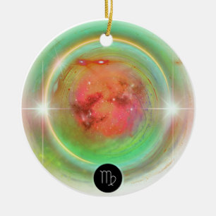 Modern Zodiac Sign Virgo Quote Earth Element Ceramic Tree Decoration